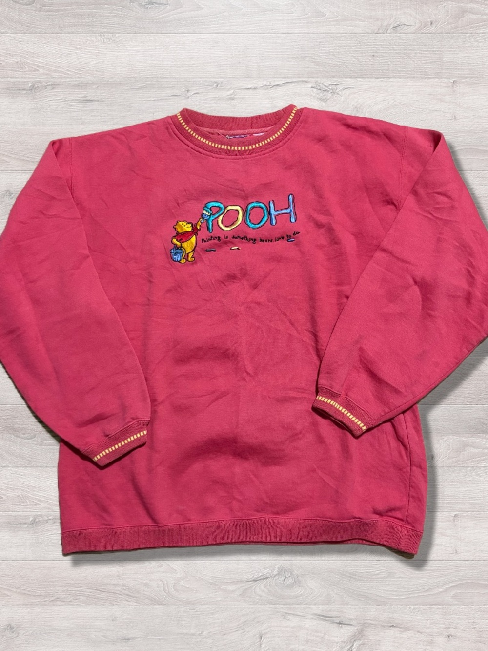 Disney Pooh Crewneck Sweatshirt "Painting is Something Bears Love To Do" VTG L